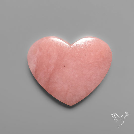 Peruvian Pink Opal Heart Deep Natural Pink
