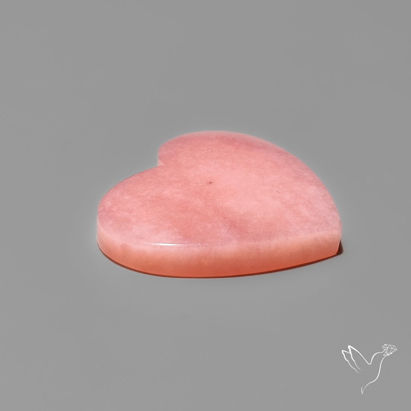 Peruvian Pink Opal Heart Deep Natural Pink