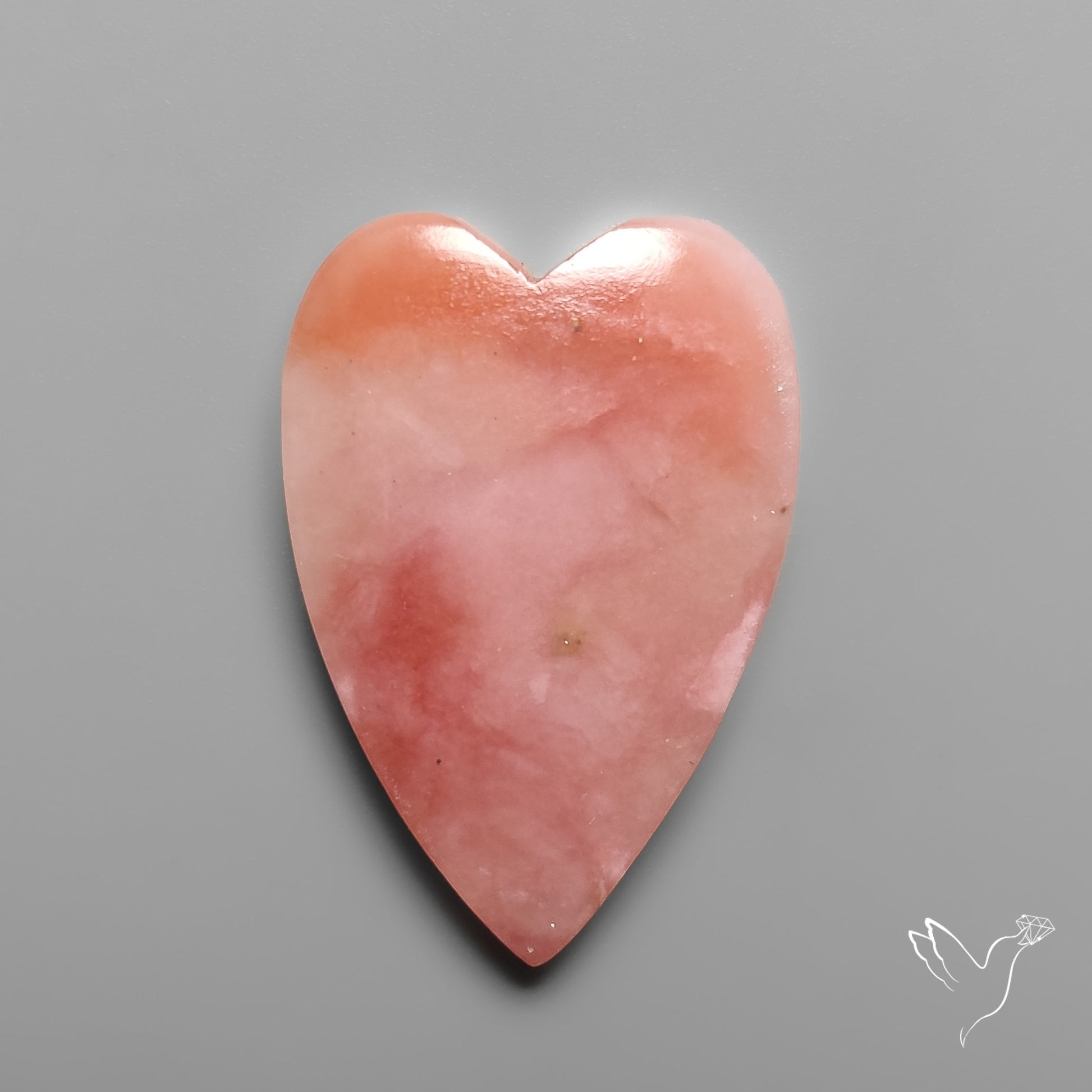 Peruvian Pink Opal Heart Deep Natural Pink