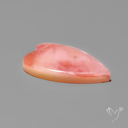Peruvian Pink Opal Heart Deep Natural Pink