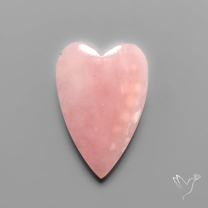 Peruvian Pink Opal Heart Deep Natural Pink
