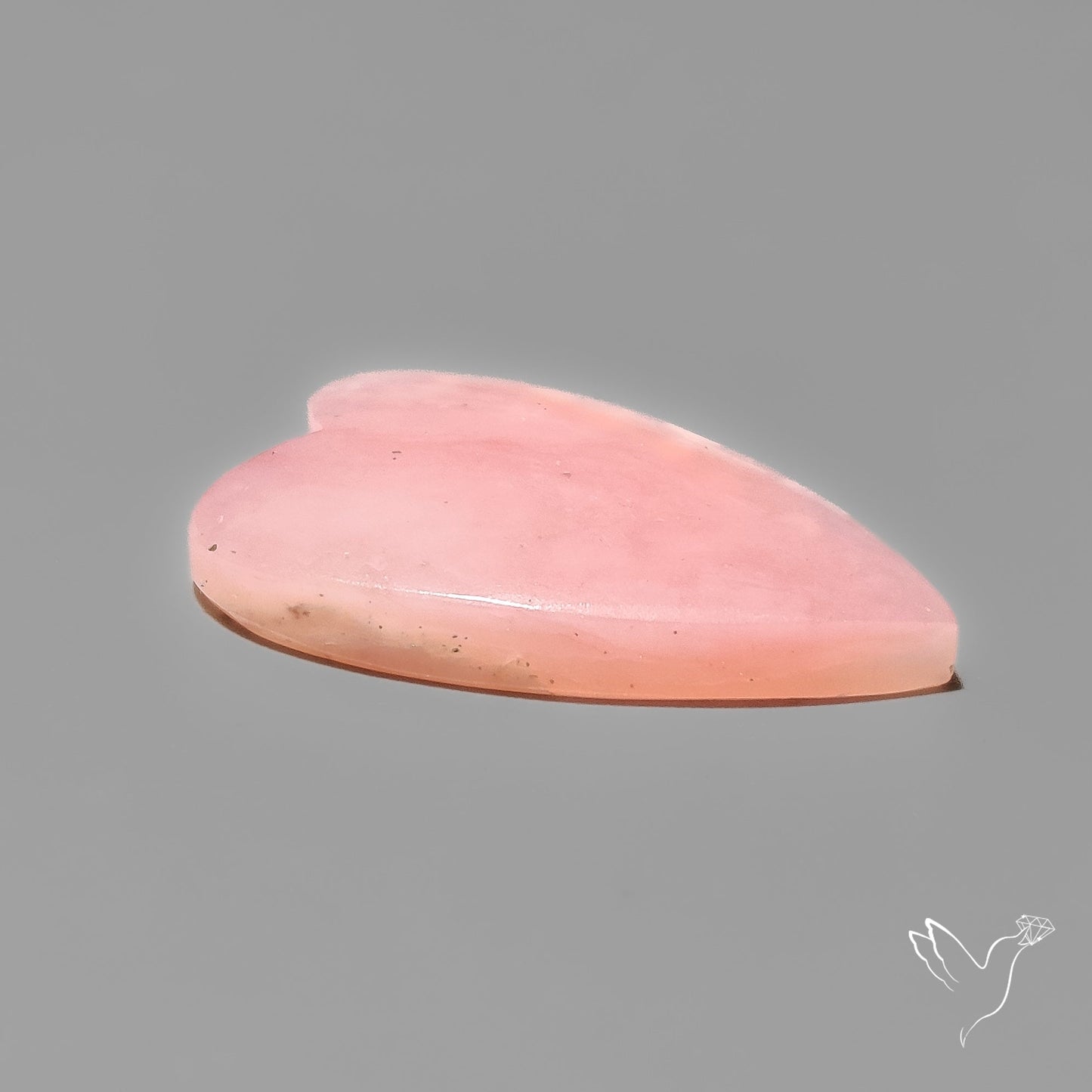 Peruvian Pink Opal Heart Deep Natural Pink