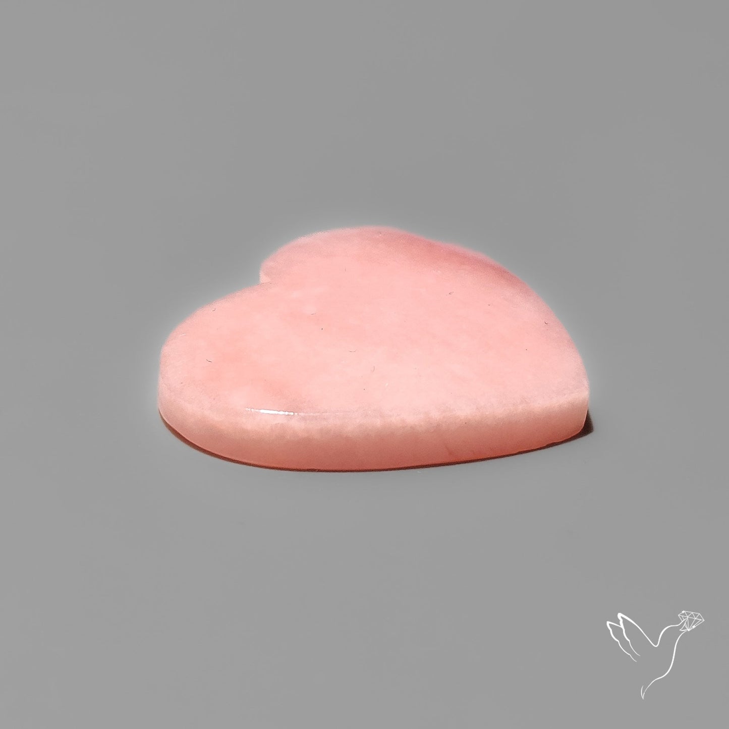 Peruvian Pink Opal Heart Deep Natural Pink