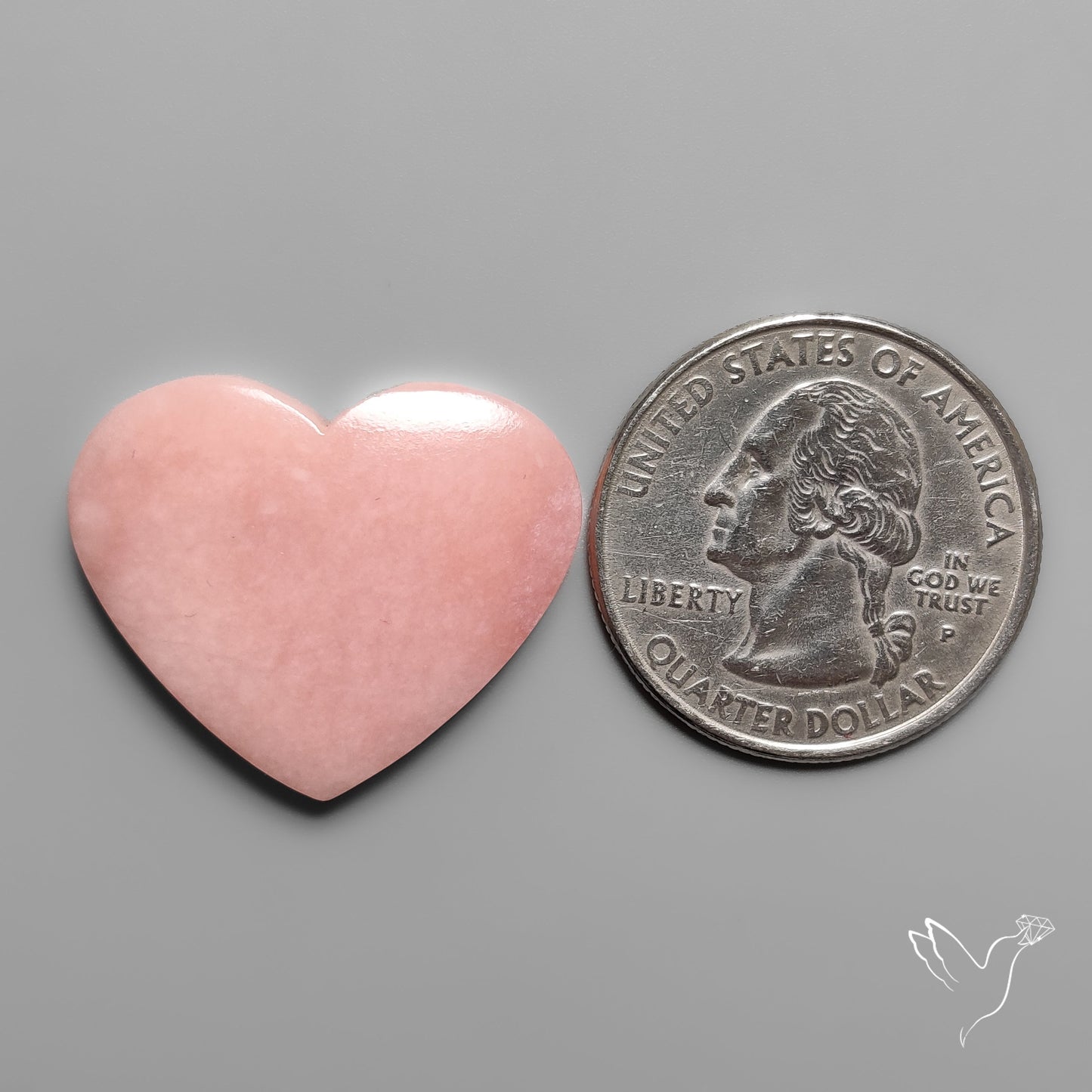 Peruvian Pink Opal Heart Deep Natural Pink