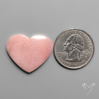Peruvian Pink Opal Heart Deep Natural Pink