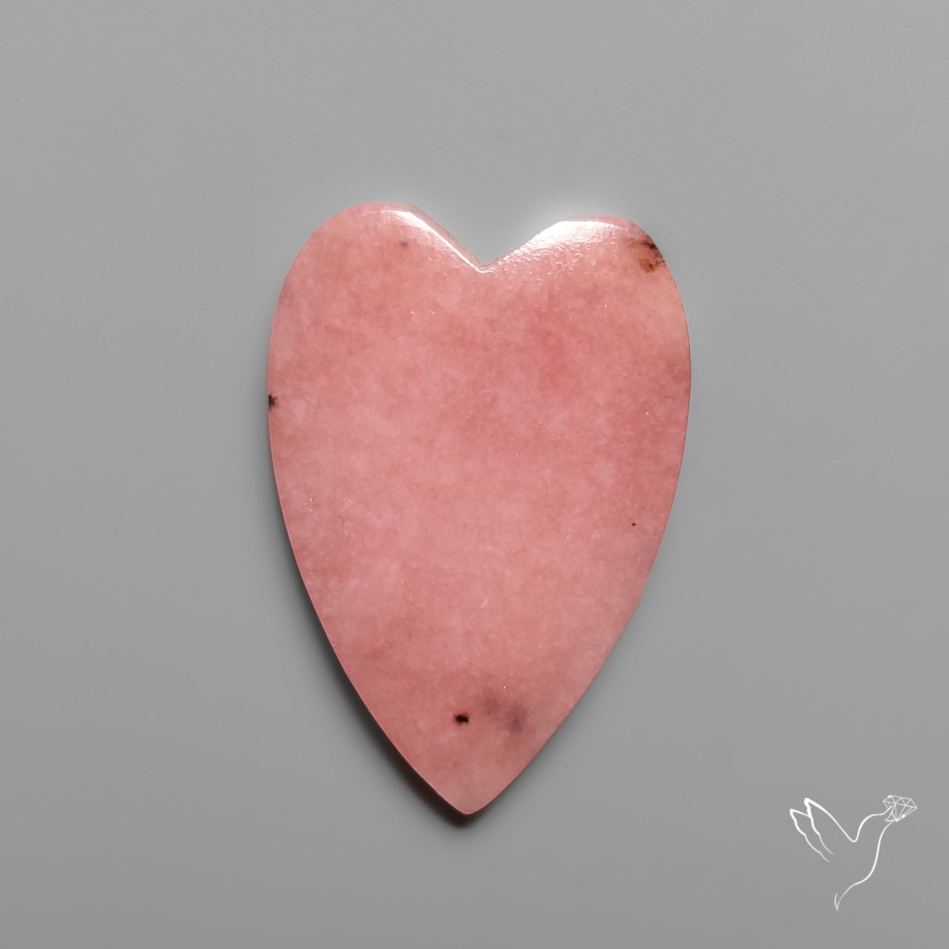 Peruvian Pink Opal Heart Deep Natural Pink