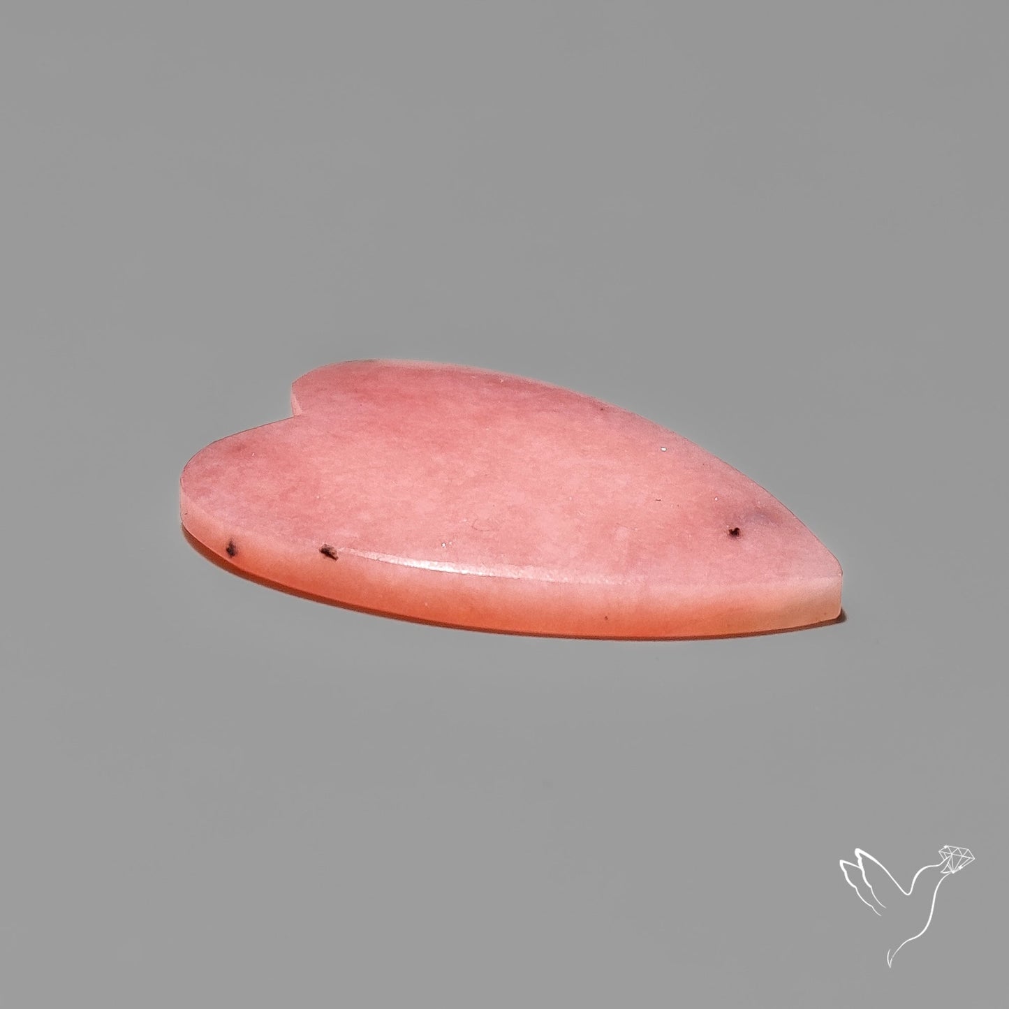 Peruvian Pink Opal Heart Deep Natural Pink