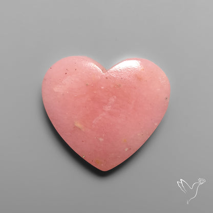 Peruvian Pink Opal Heart Deep Natural Pink