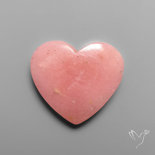 Peruvian Pink Opal Heart Deep Natural Pink