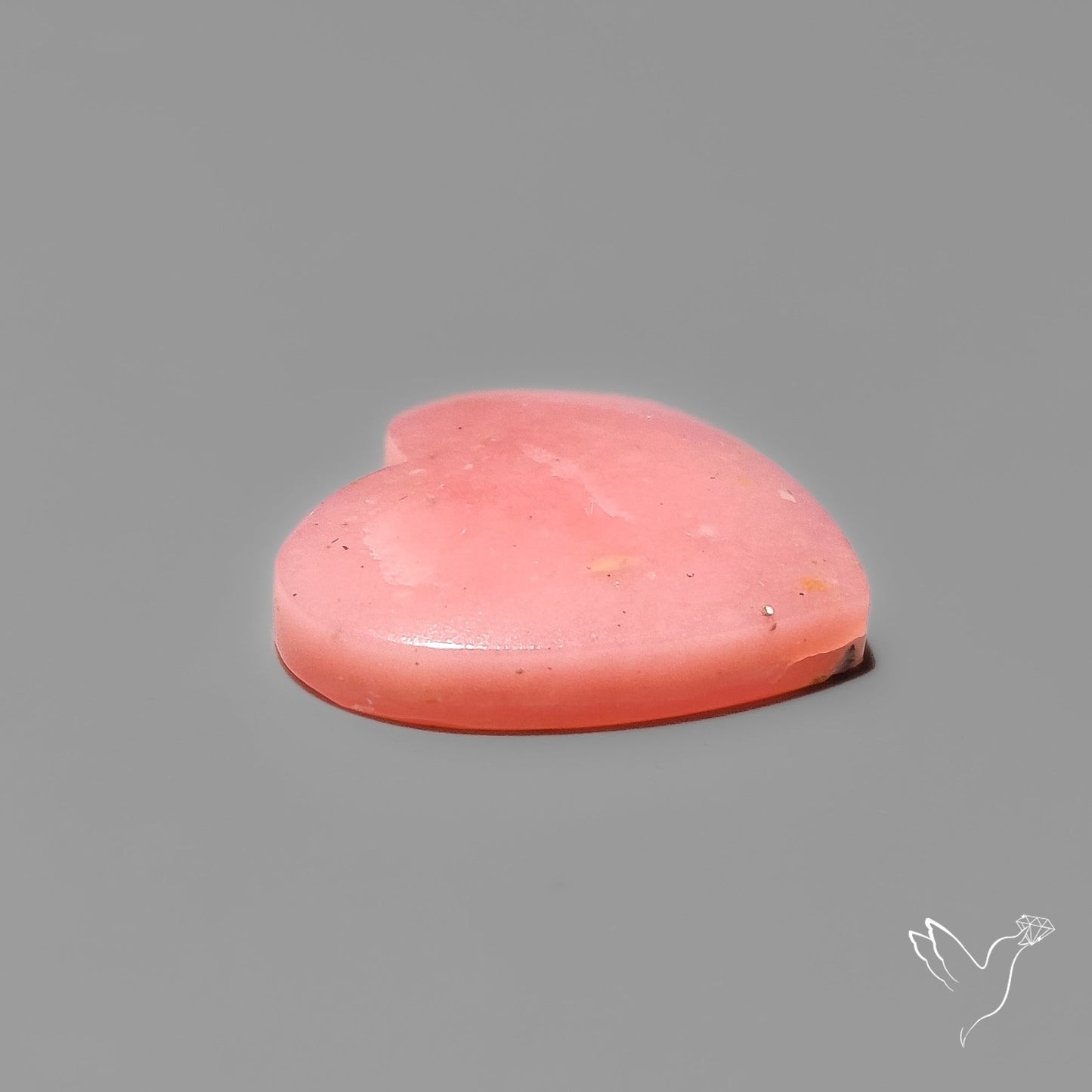 Peruvian Pink Opal Heart Deep Natural Pink