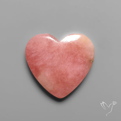 Peruvian Pink Opal Heart Deep Natural Pink