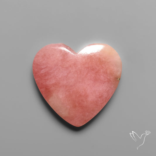 Peruvian Pink Opal Heart Deep Natural Pink