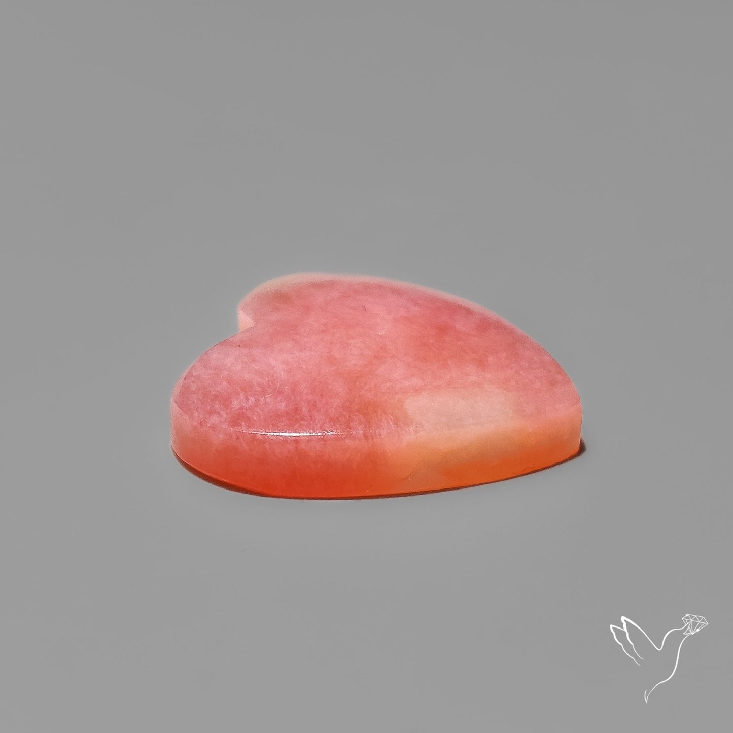 Peruvian Pink Opal Heart Deep Natural Pink
