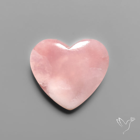 Peruvian Pink Opal Heart Deep Natural Pink