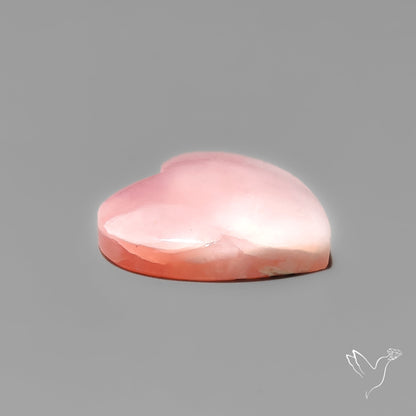 Peruvian Pink Opal Heart Deep Natural Pink