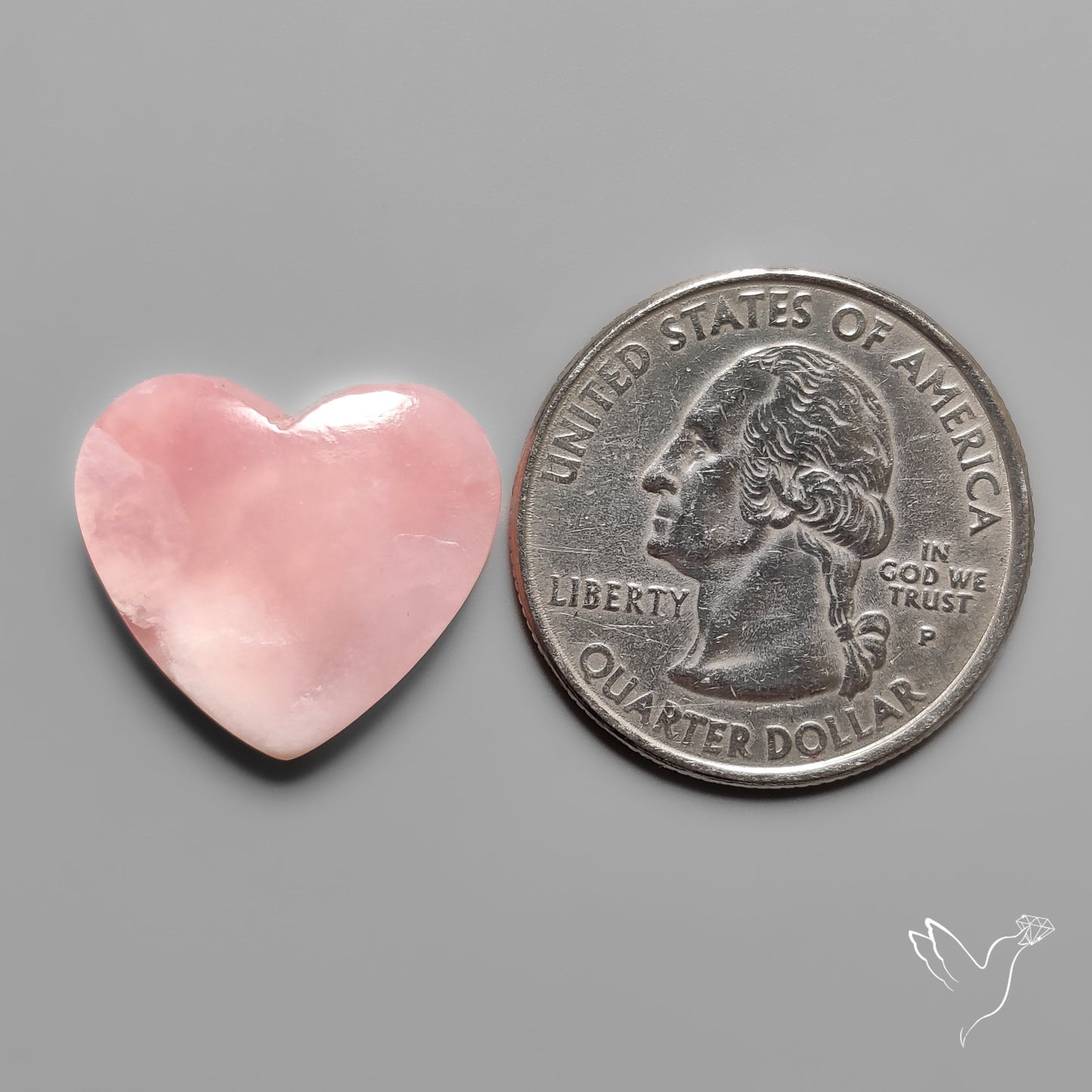 Peruvian Pink Opal Heart Deep Natural Pink