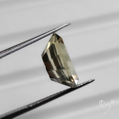 Prasiolite Intaglio Reverse Carving Fantasy Cut