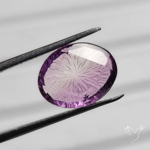 Faceted Amethyst Intaglio Reverse Carving Fantasy Cut
