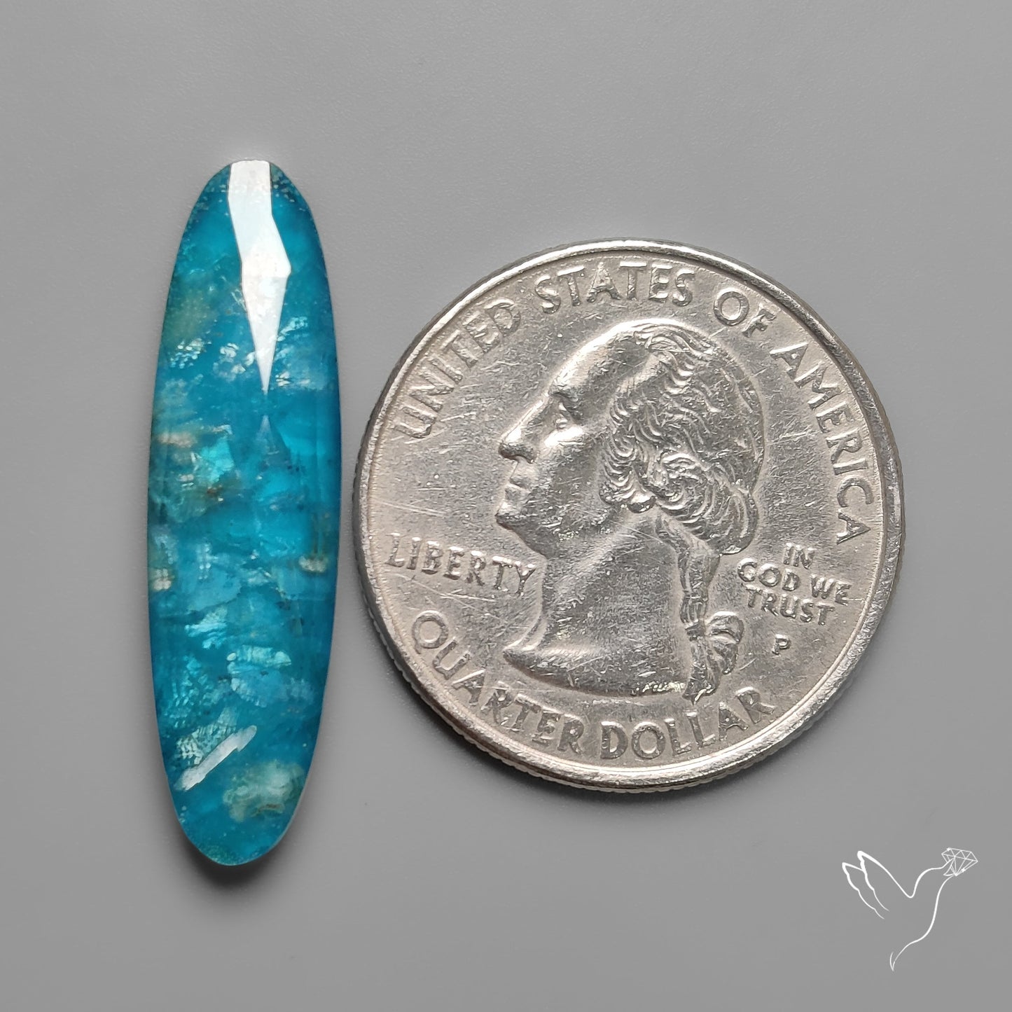 Rose Cut Crystal & Neon Apatite Doublet