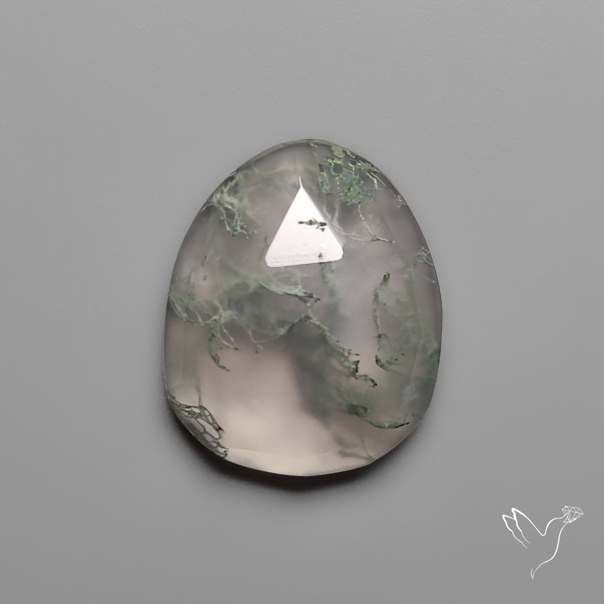 Rose Cut White Horse Canyon Moss Agate