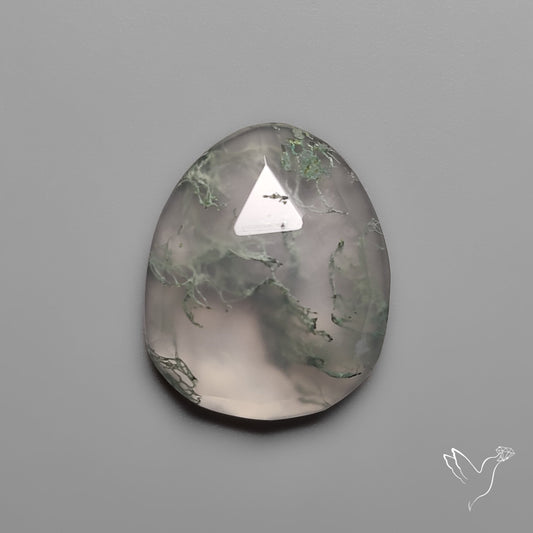 Rose Cut White Horse Canyon Moss Agate