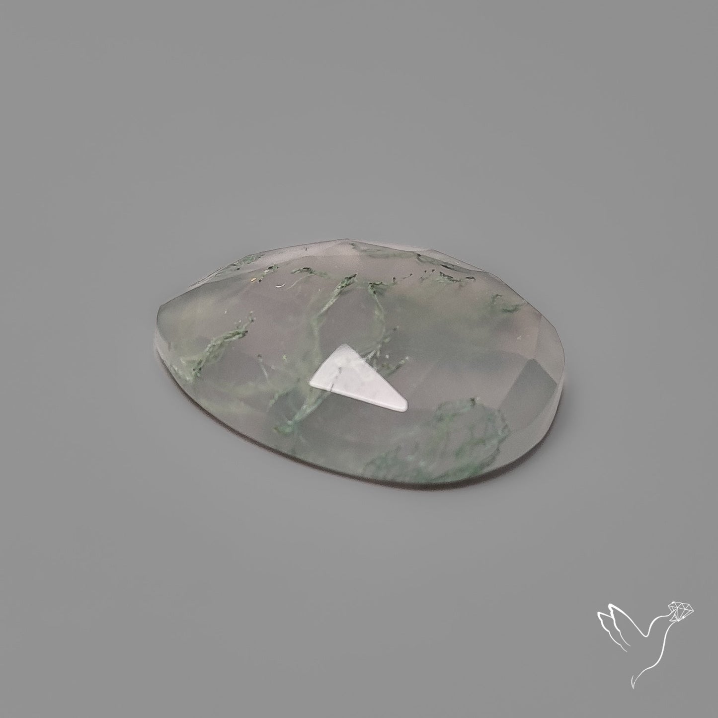 Rose Cut White Horse Canyon Moss Agate