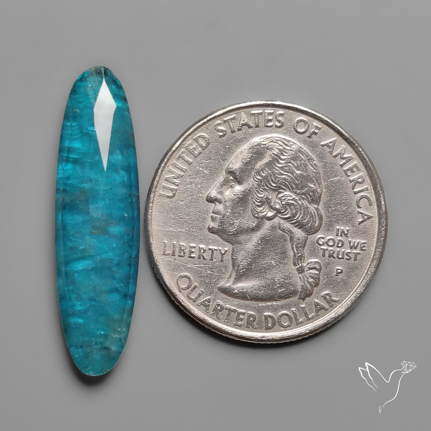 Rose Cut Crystal & Neon Apatite Doublet