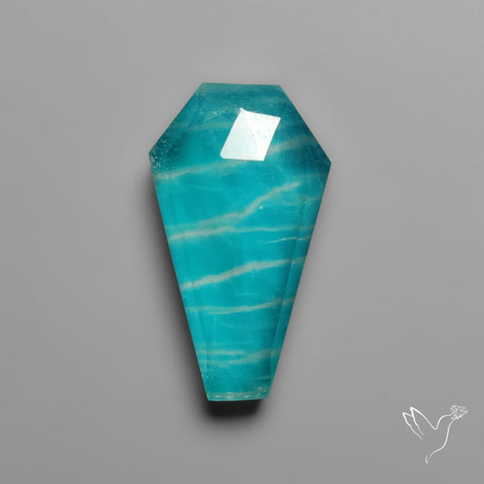 Rose Cut Crystal & Ice Amazonite Doublet Coffin