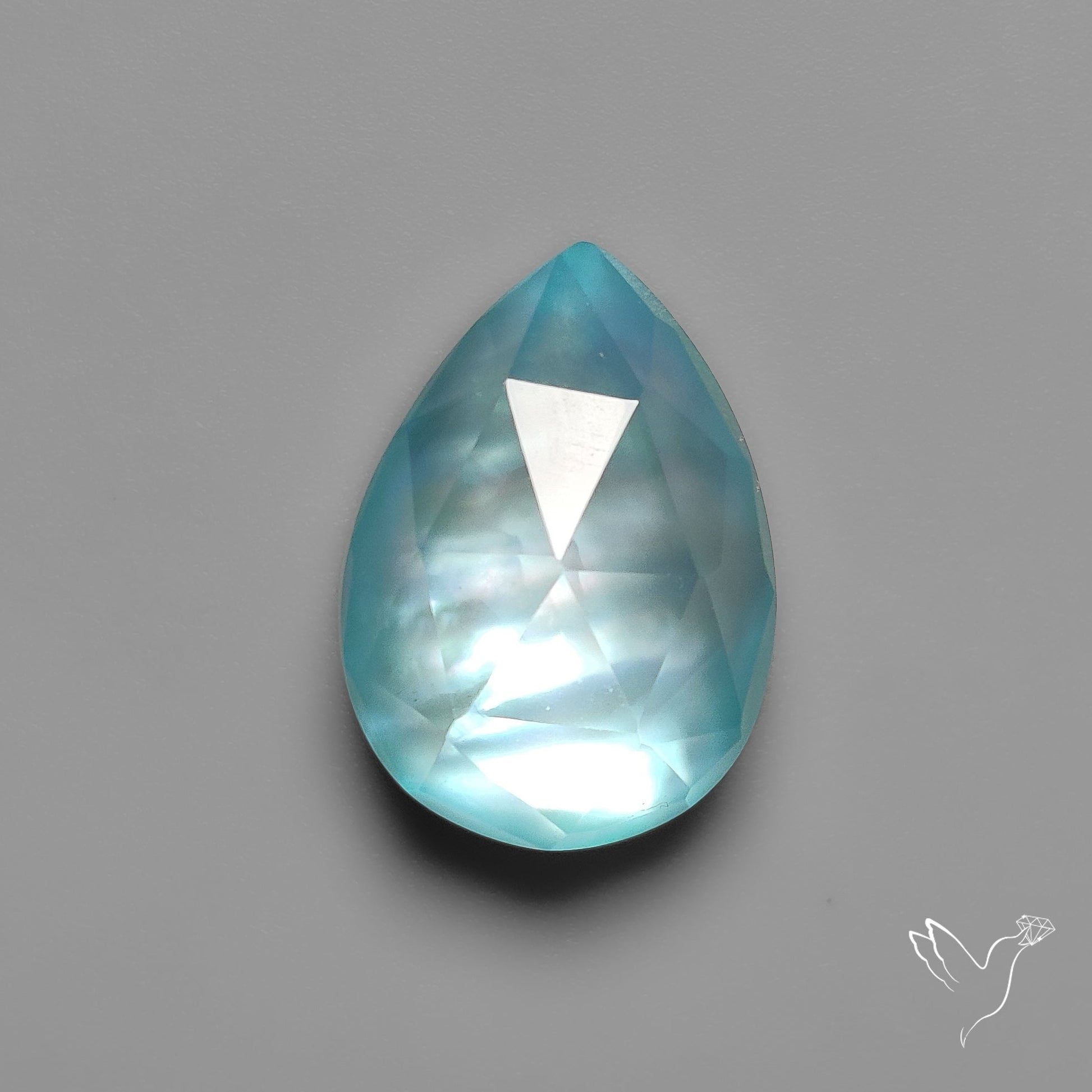 Rose Cut Aqua Mother Of Pearl Doublet