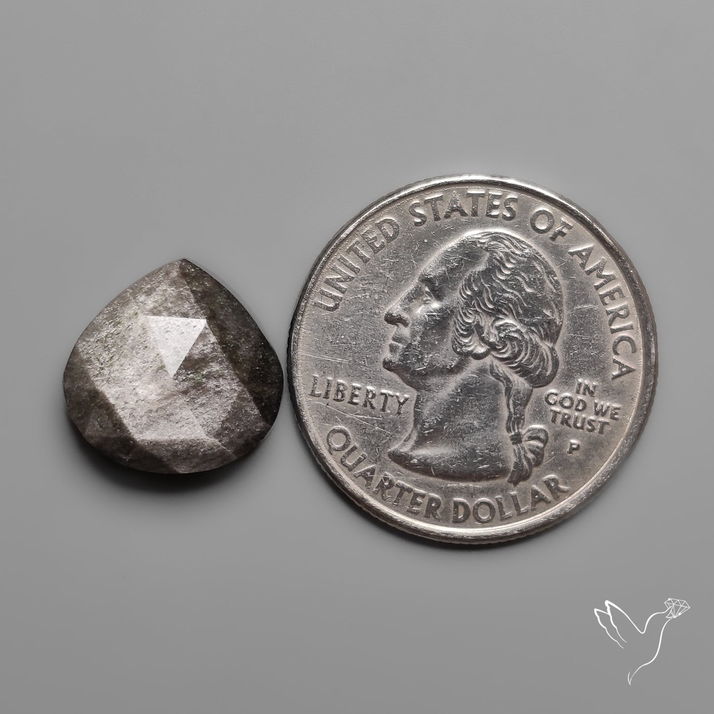 Rose Cut Silversheen Obsidian