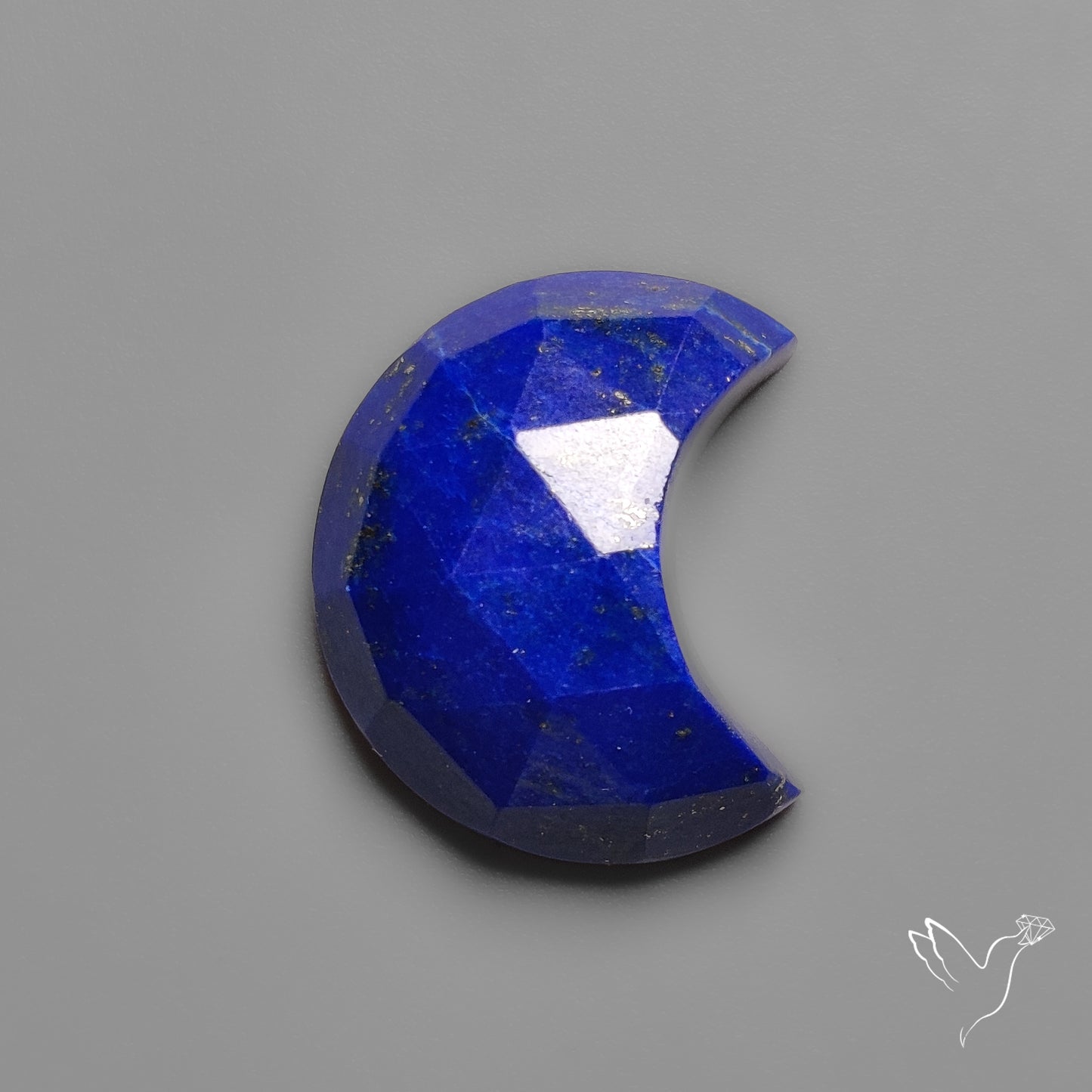 Rose Cut Lapis Lazuli Crescent