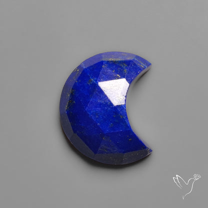 Rose Cut Lapis Lazuli Crescent