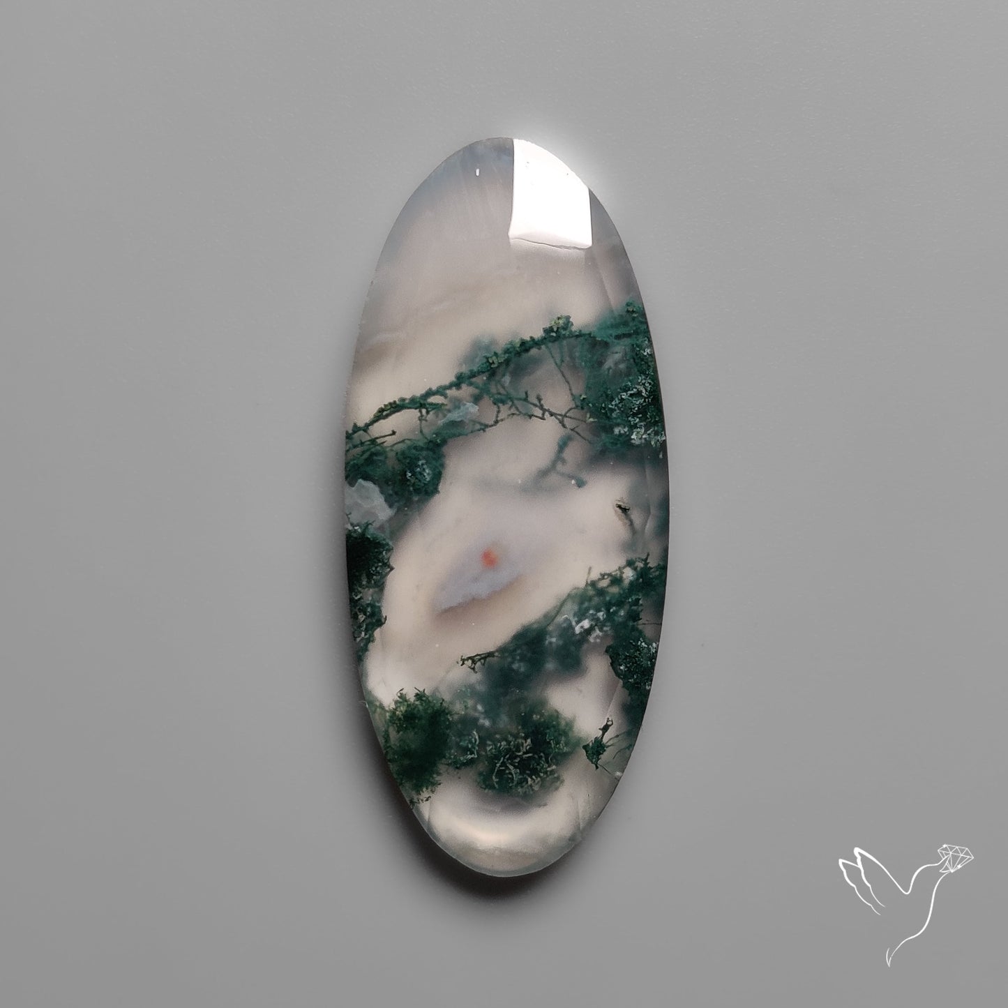 Rose Cut Moss Agate