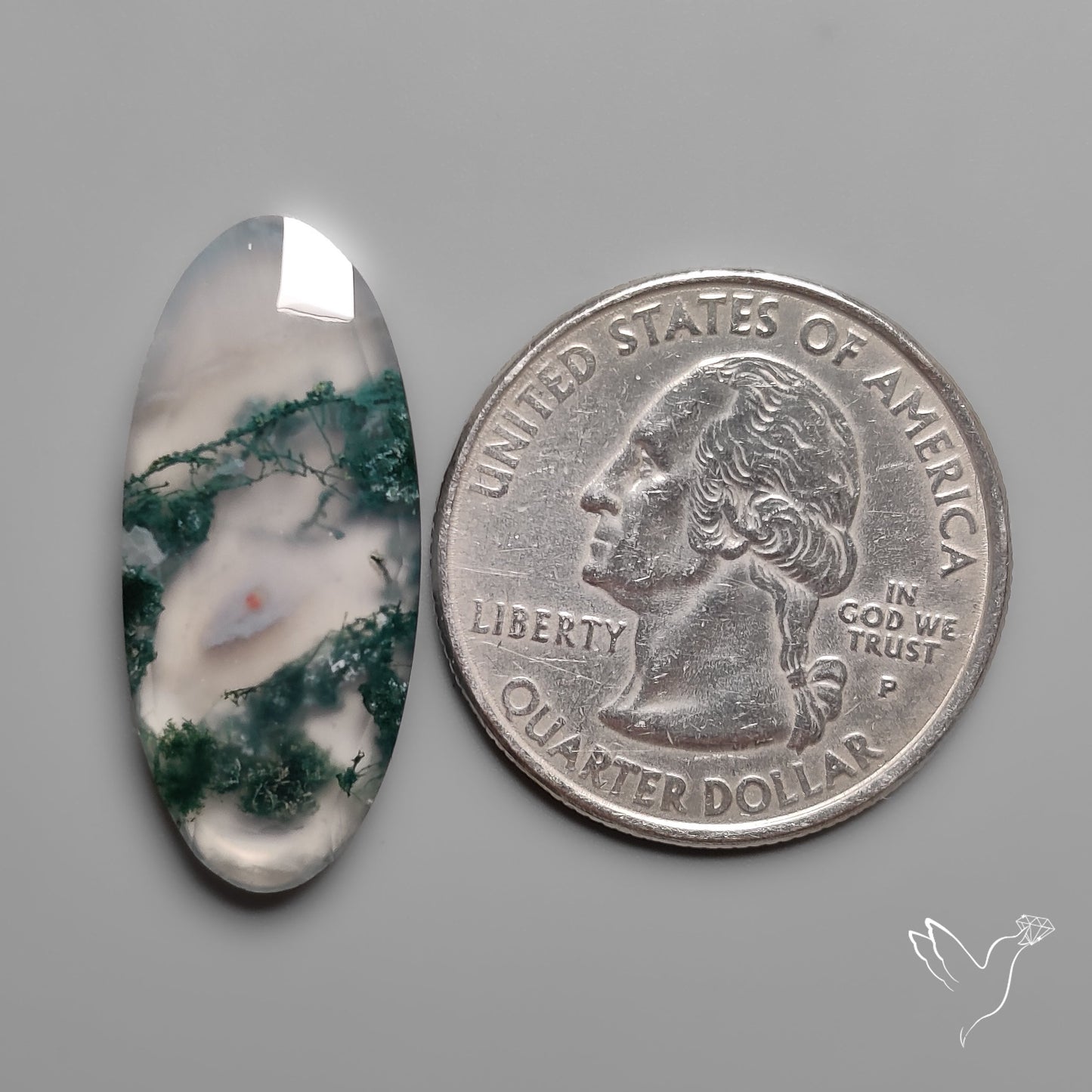 Rose Cut Moss Agate