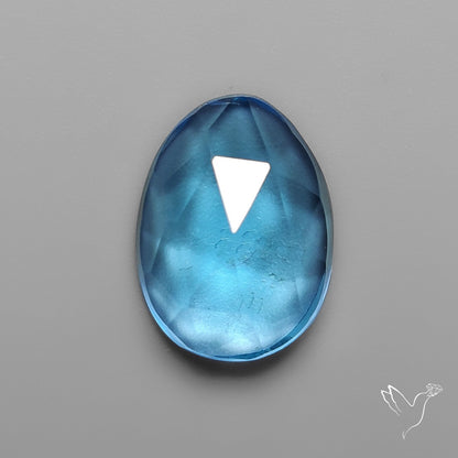 Rose Cut Swiss Blue Topaz