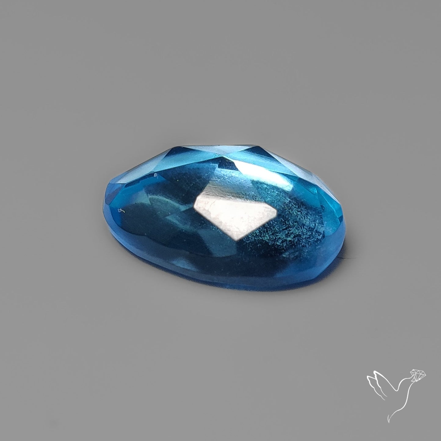 Rose Cut Swiss Blue Topaz