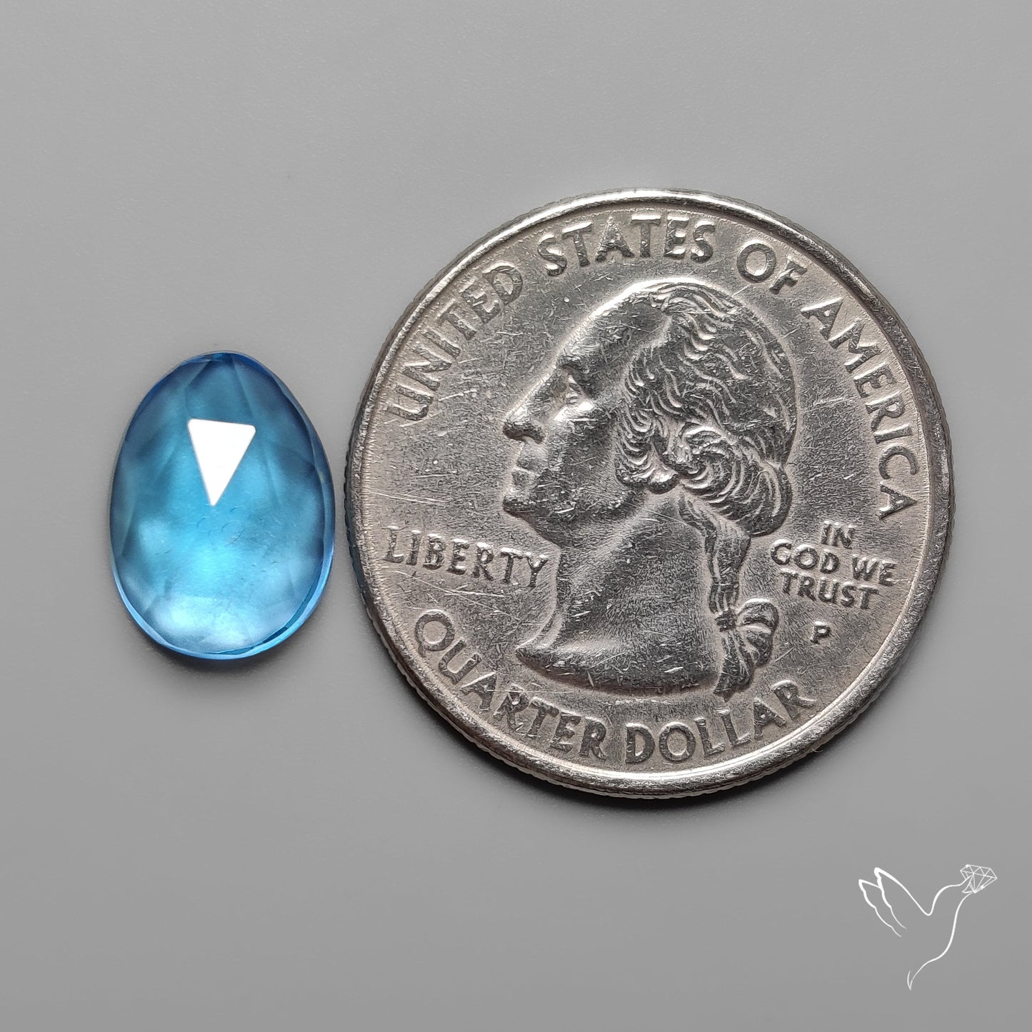 Rose Cut Swiss Blue Topaz