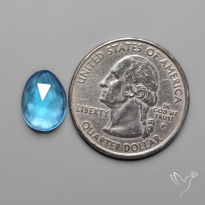 Rose Cut Swiss Blue Topaz