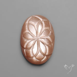 Peach Moonstone Mughal Carving