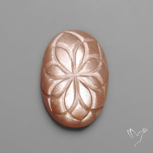 Peach Moonstone Mughal Carving