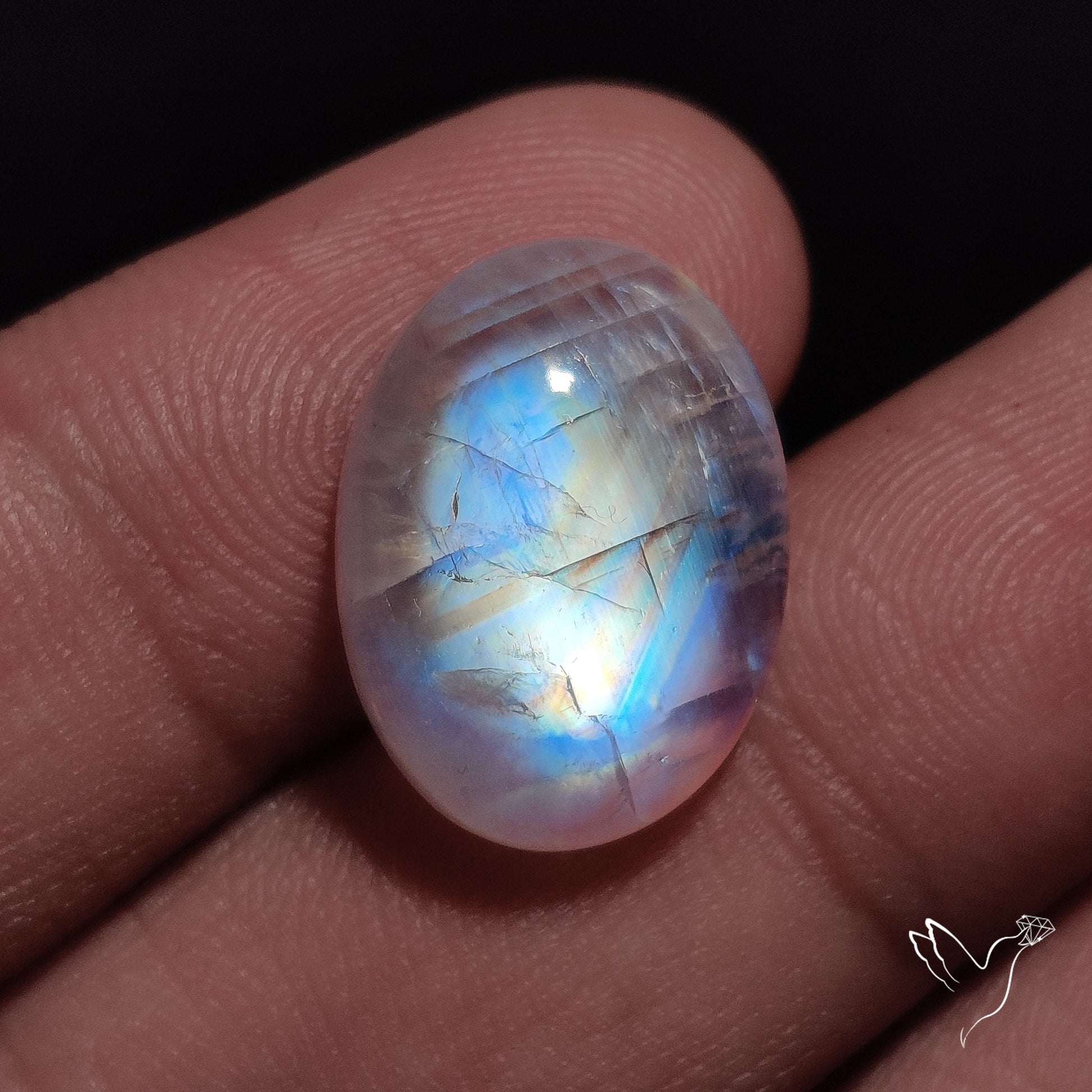 Rainbow Moonstone Cabochon