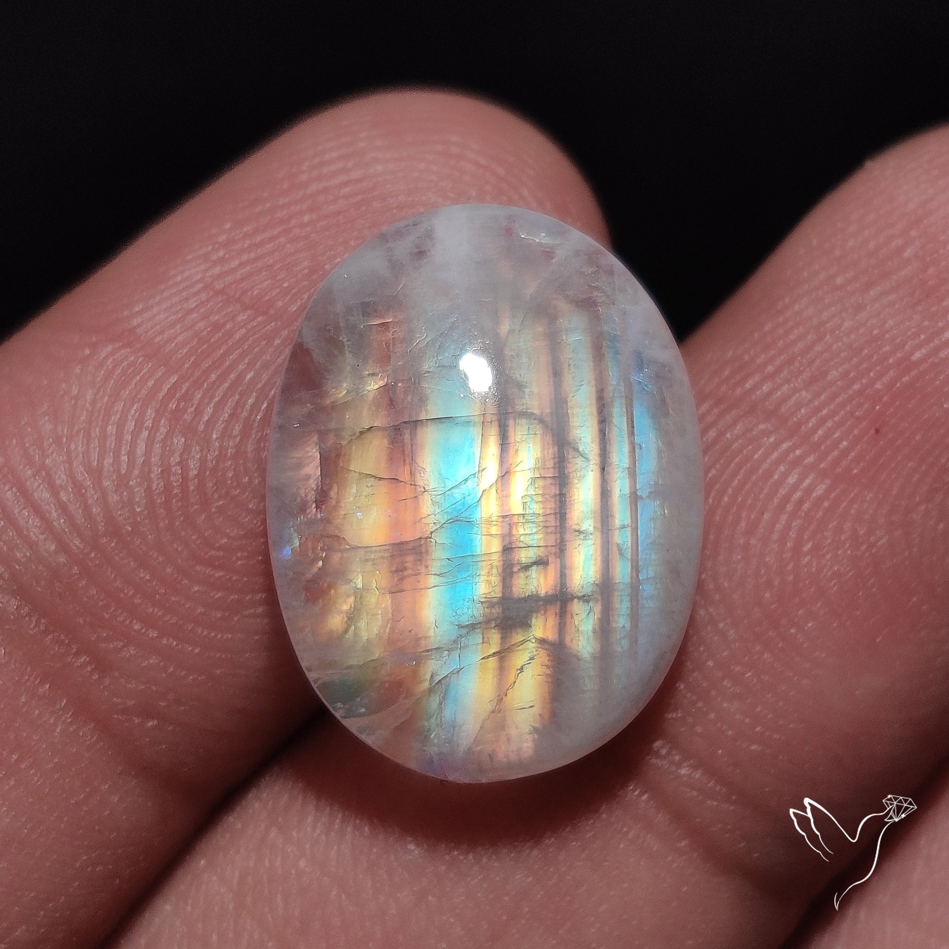 Rainbow Moonstone Cabochon