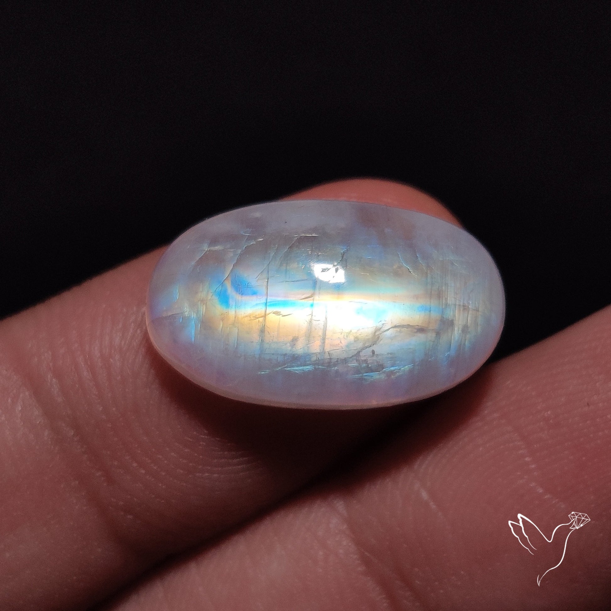 Rainbow Moonstone Cabochon