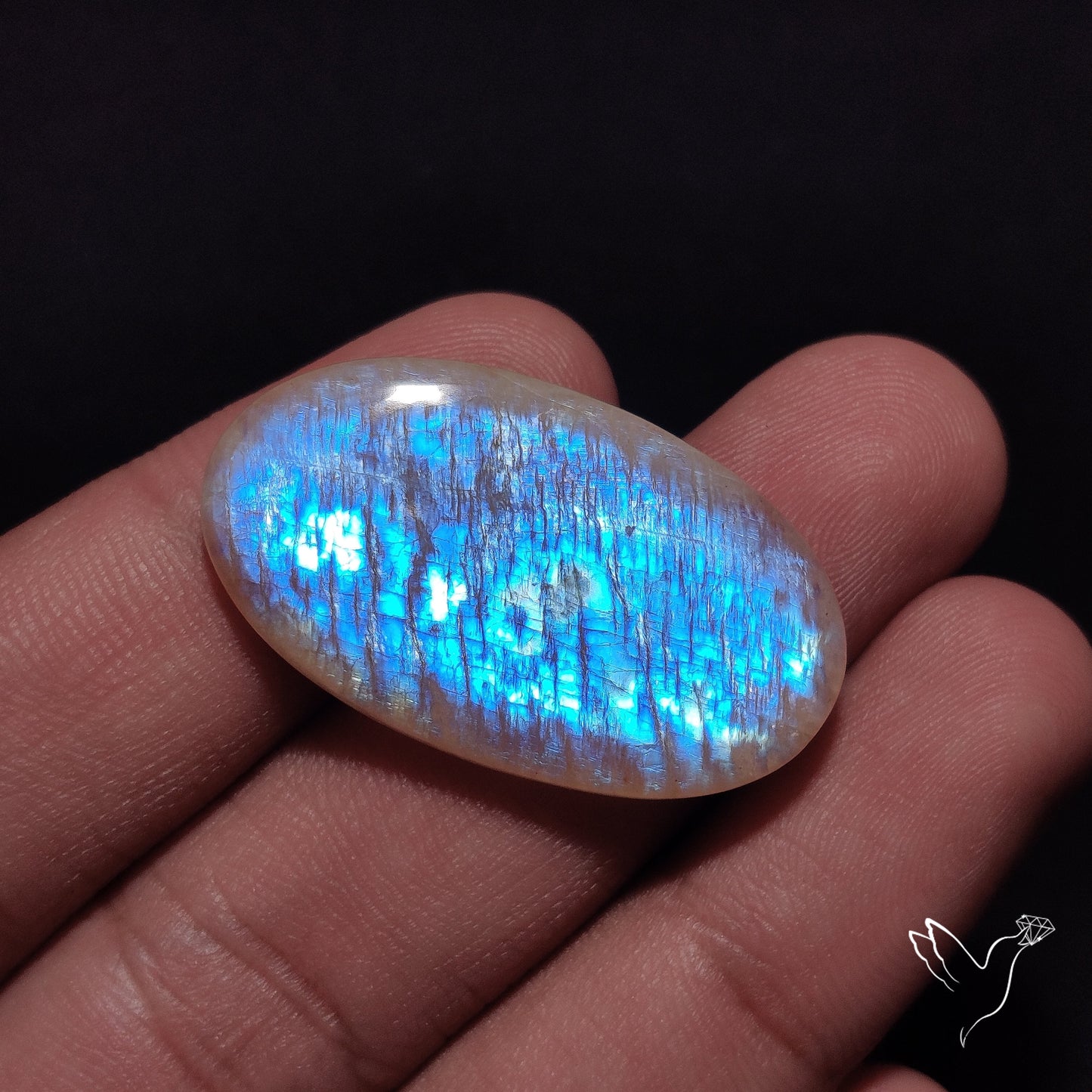 Belomorite Blue Moonstone Cabochon from Russia