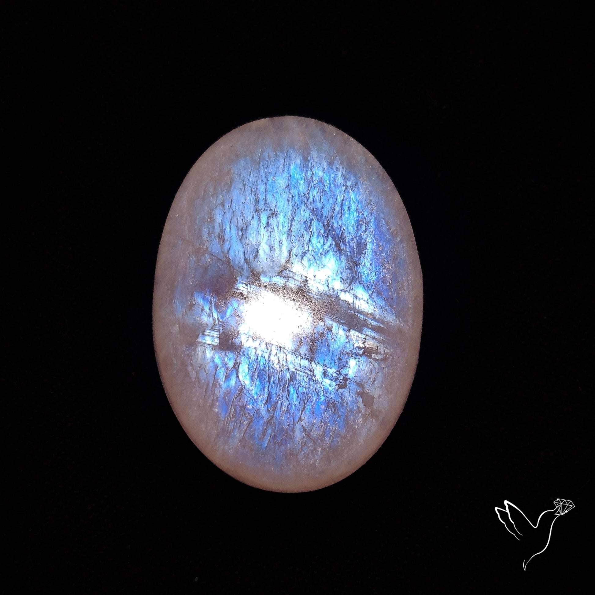 Belomorite Blue Moonstone Cabochon from Russia