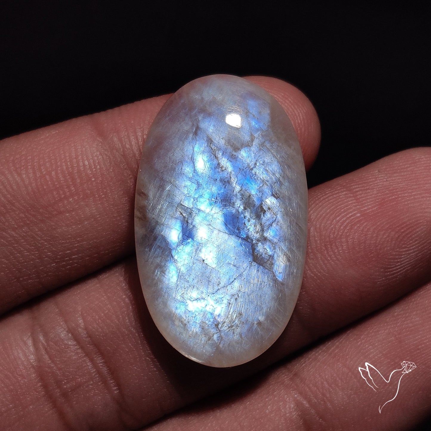 Belomorite Blue Moonstone Cabochon from Russia