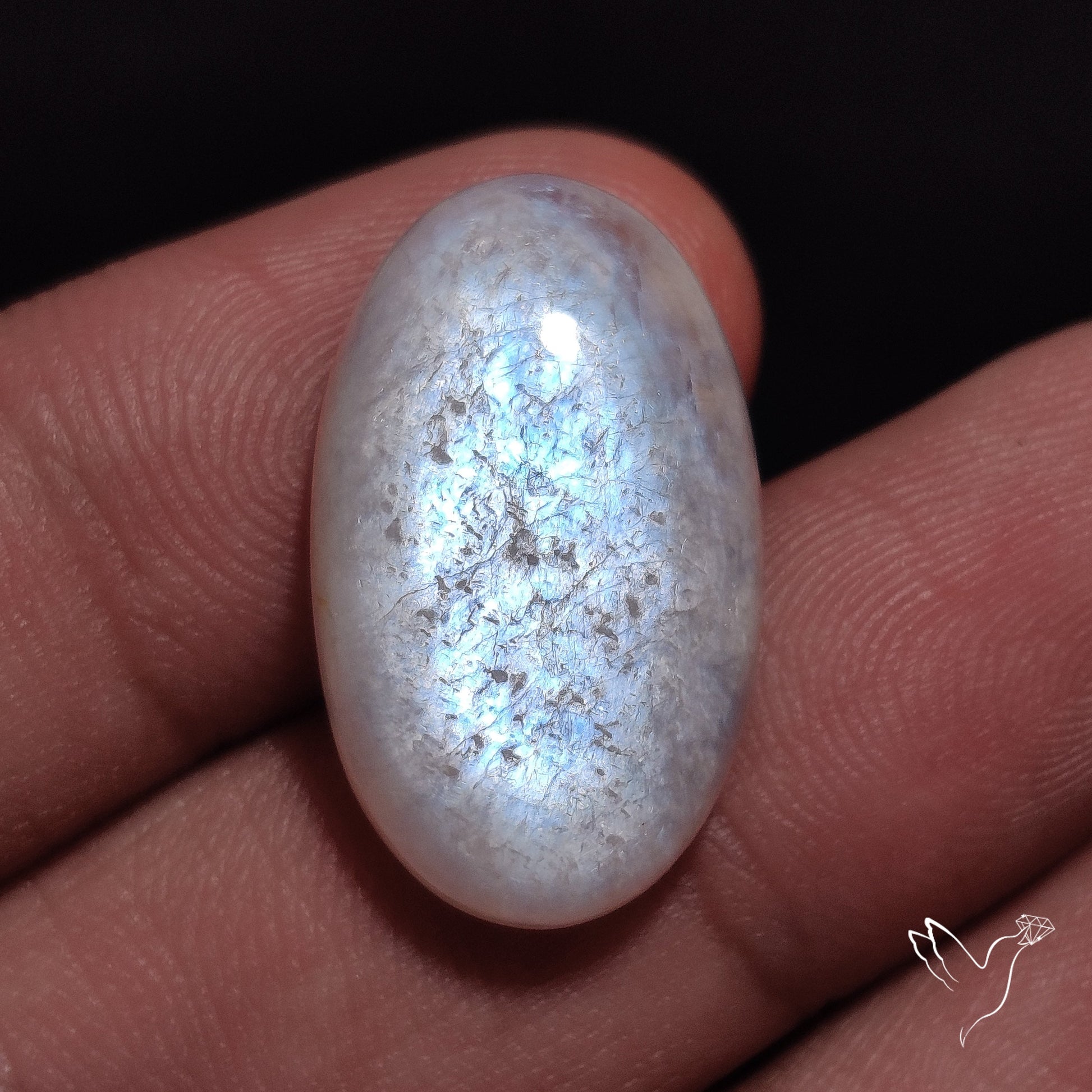 Belomorite Blue Moonstone Cabochon from Russia