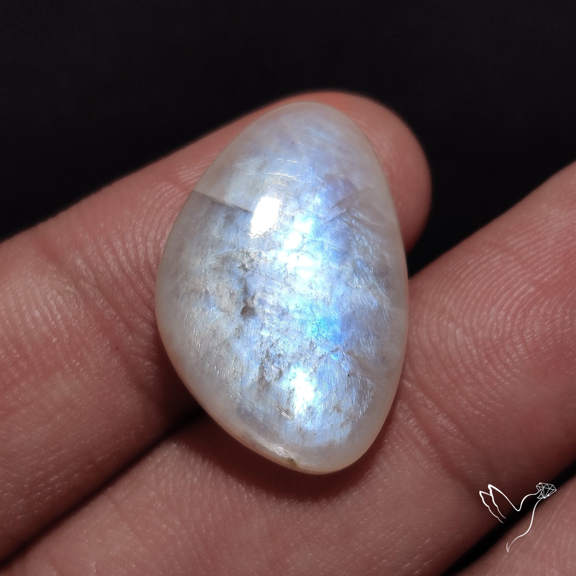 Belomorite Blue Moonstone Cabochon from Russia