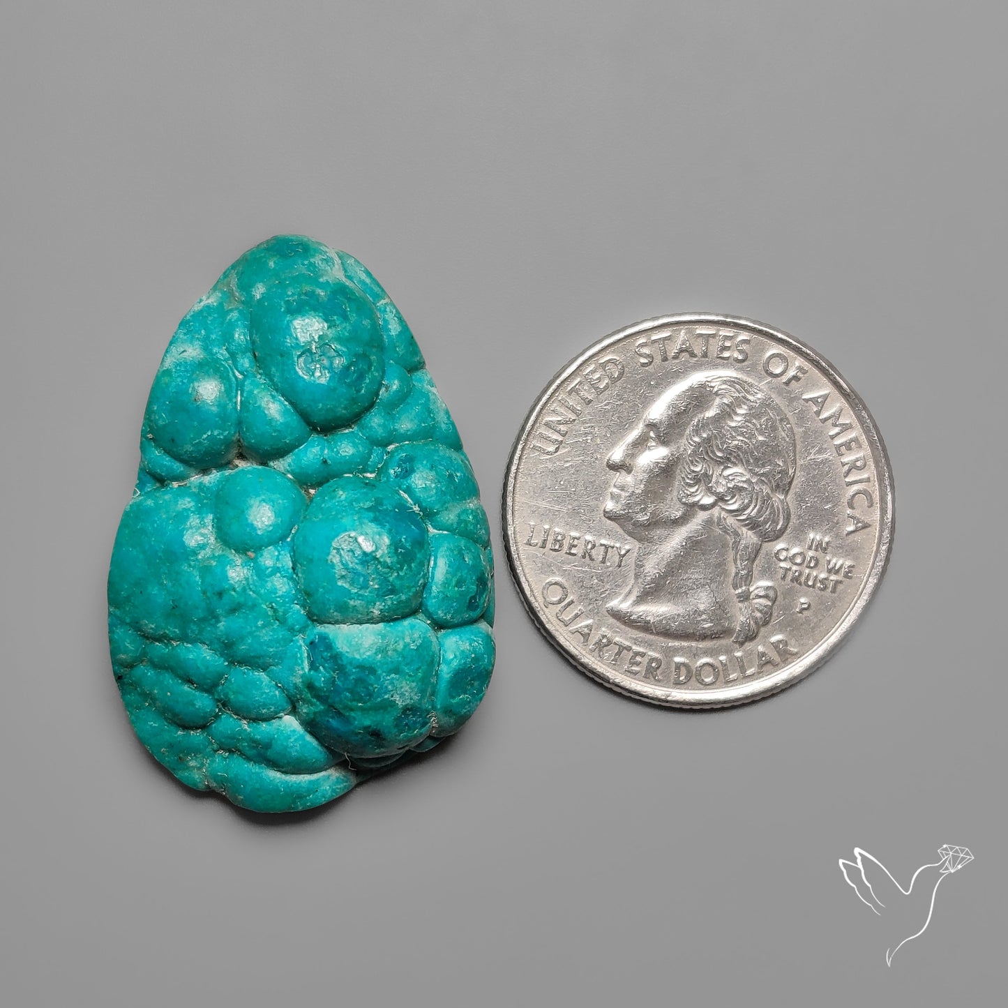 Rare Botryoidal Chrysocolla Raw Faced