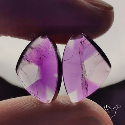 Trapiche Amethyst Pair